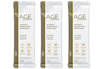 40+: Drei A.G.E. Elements 40+ Sachets nebeneinander, jeweils 13 g für eine Portion.